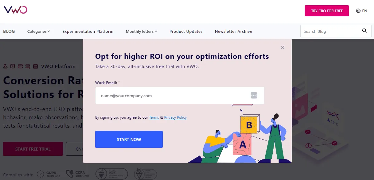 Signing up for a free trial