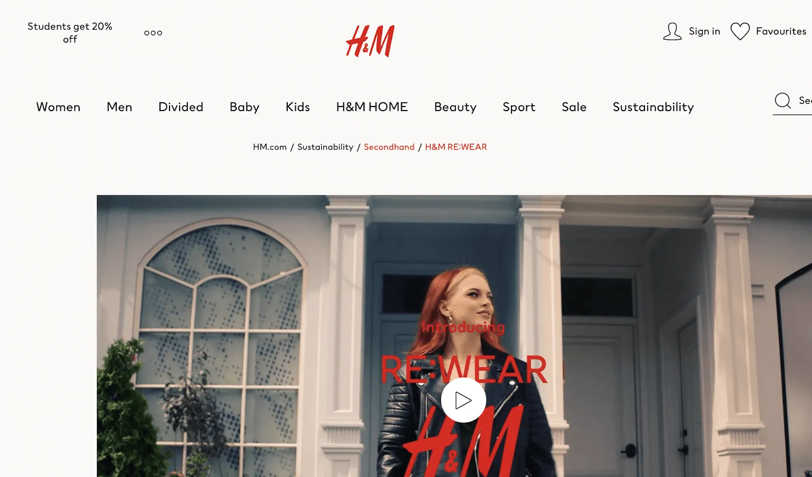 H&M Homepage