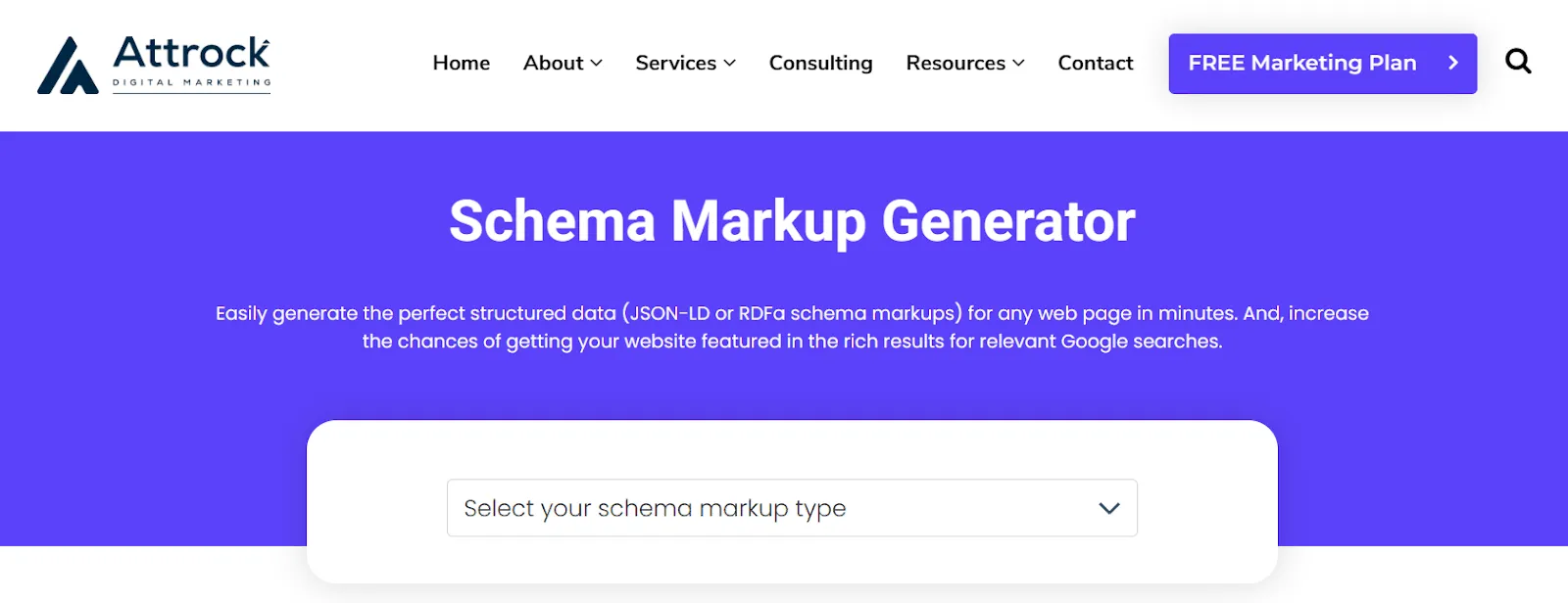 Schema Markup Generator - Free Tool