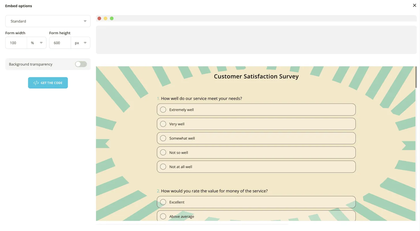 Customer Satisfaction Survey on Website