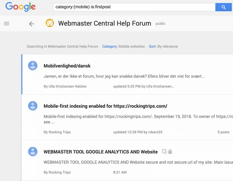 Google Webmaster Central Help Forum
